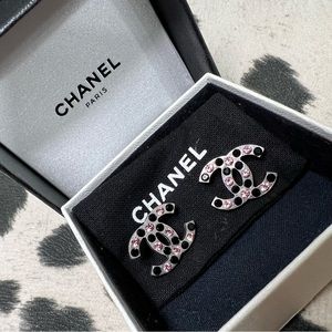 Chanel CC crystal earrings
